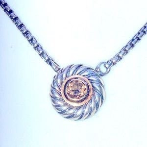 David Yurman 14k gold and Sterling silver necklace. Final